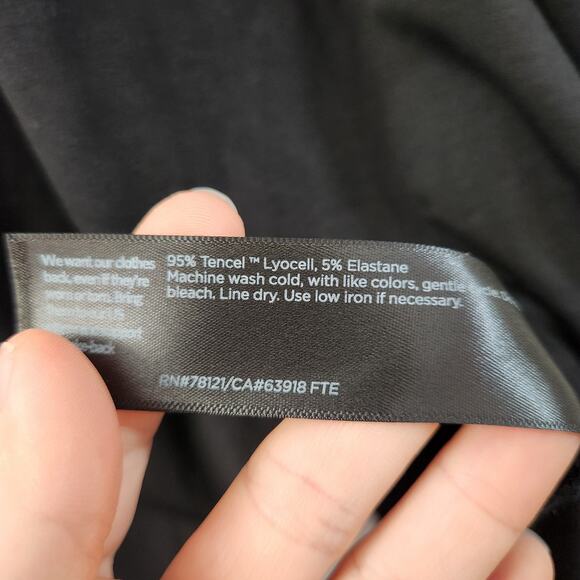 Eileen Fisher Stretch Crew-Neck Tunic Top L Black Minimalist Casual Relaxed Fit - Picture 8 of 8